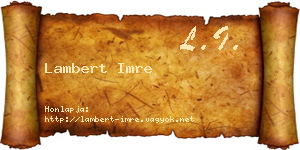 Lambert Imre névjegykártya