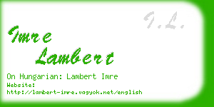 imre lambert business card